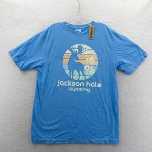 Ouray Shirt Mens Large Jackson Hole Wyoming Blue Moose Graphic Cotton